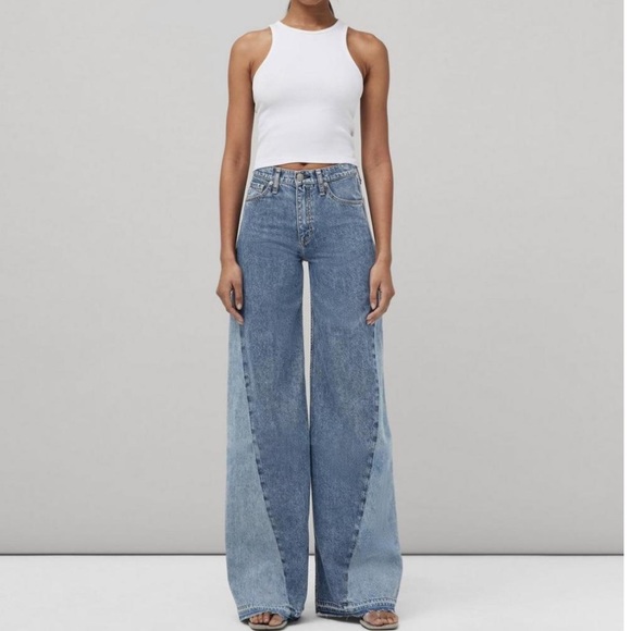 NWT!! Rag & bone two tone wide leg jeans - Picture 1 of 3